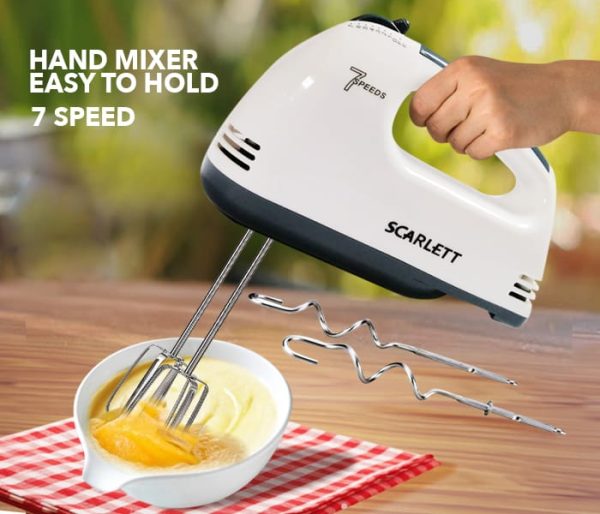Scarlett Multifunctional 7 Speed Mini Mixer Electric Food Blender Scarlett Handheld Mixer Egg Beater Automatic Cream Food Cake Baking Dough Mixer