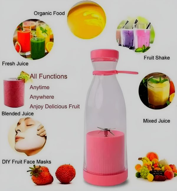 Mini Portable Blender Electric Fruit Juicer Mixers 380 Ml Rechargeable (random Color)