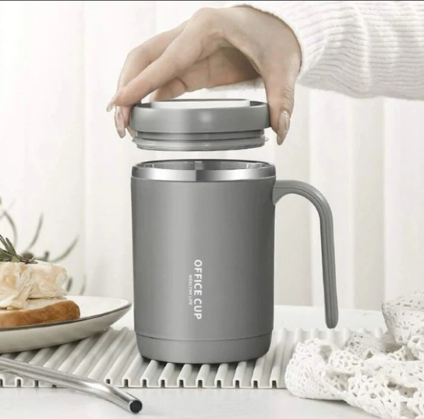 Premium Clear Cap Mug With Lid For Coffee,tea &milk 500 Ml (random Color)